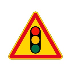 Panneau Ak17 feux tricolores temporaire de signalisation en PVC, adhésif ou alu Dibond