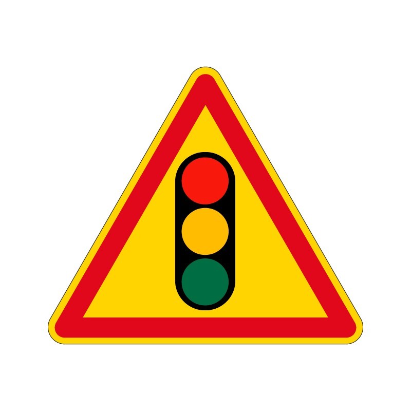 Panneau Ak17 feux tricolores temporaire de signalisation en PVC, adhésif ou alu Dibond