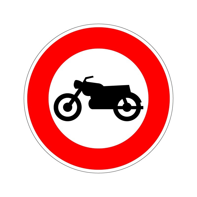 Panneau de signalisation routière d'interdiction B9h - Accès interdit aux motocyclettes