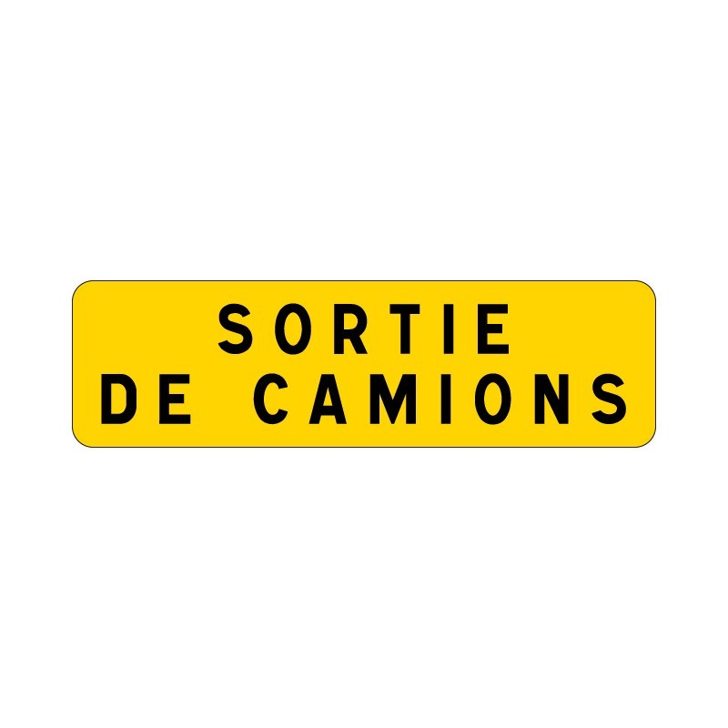Panonceau KM9 de signalisation sortie de camions, signalisation en PVC, adhésif ou alu Dibond