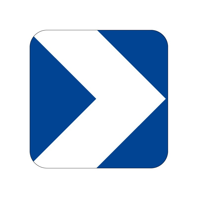 Panneau J4 chevrons signalisation en PVC, adhésif ou alu Dibond