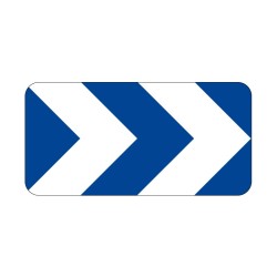 Panneau J4 2 chevrons signalisation en PVC, adhésif ou alu Dibond