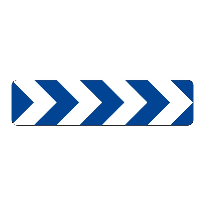Panneau J4 4 chevrons signalisation en PVC, adhésif ou alu Dibond