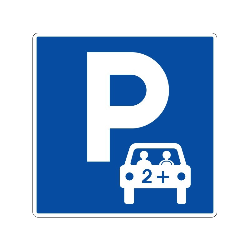 Panneaux de stationnement avec pictogramme Parking covoiturage signalisation en PVC, adhésif ou alu Dibond