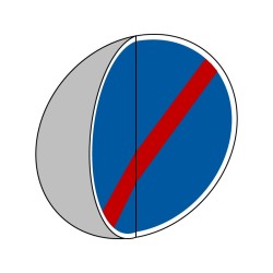 Panneau routier fin d'obligation type B avec volet en aluminium