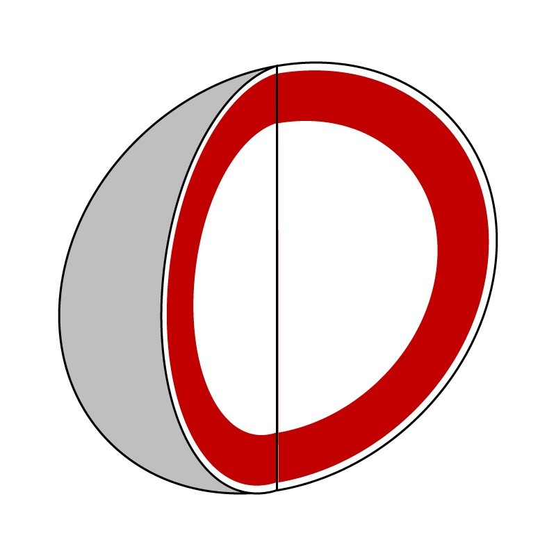 Panneau routier interdiction type B avec volet en aluminium