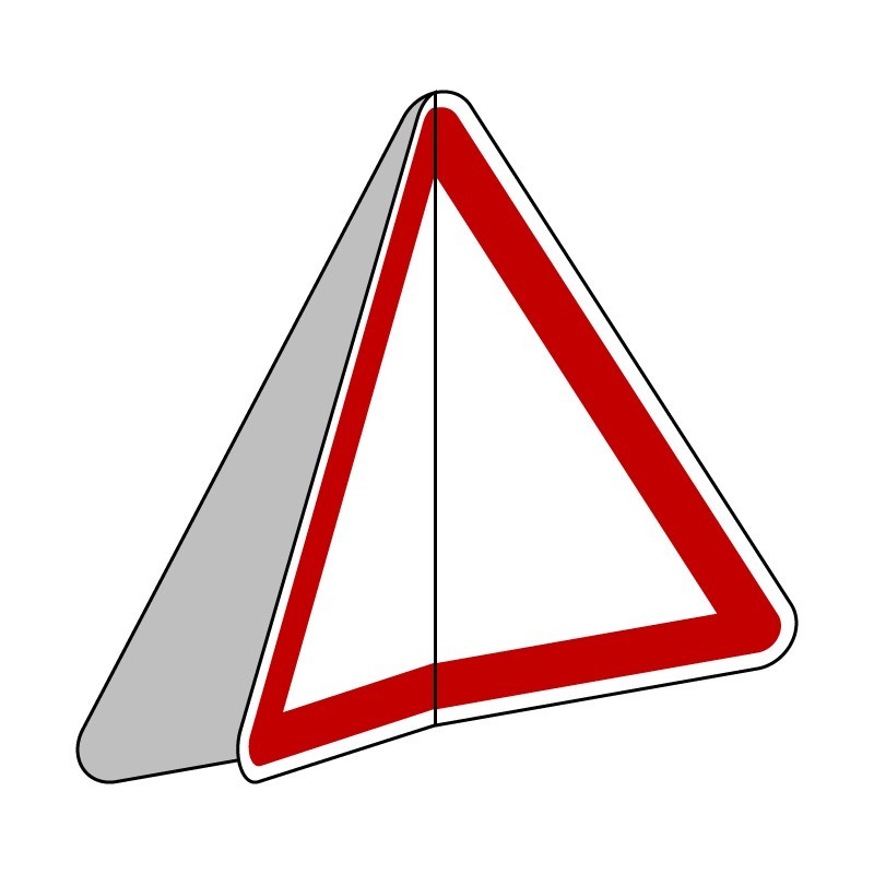 Panneau de danger type A avec volet en aluminium