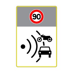 Panneau routier contrôle radar SR3e signalisation en aluminium