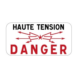 Panonceau M9B2 danger passage à niveau sous haute tension signalisation en PVC, adhésif ou alu Dibond