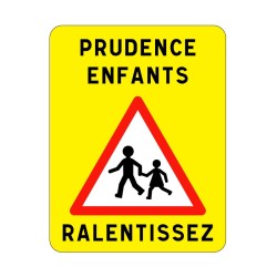 Panneau prudence enfants ralentissez en aluminium