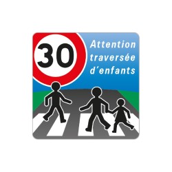 Panneau attention traversée d'enfants modèle A en aluminium