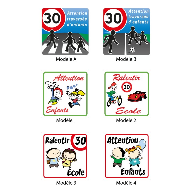 Panneau attention traversée d'enfants modèle A en aluminium