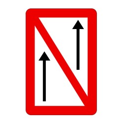 Panneau fluvial A2- interdiction de tout dépassement