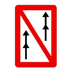 Panneau fluvial A3 - Interdiction de dépasser entre convois seulement