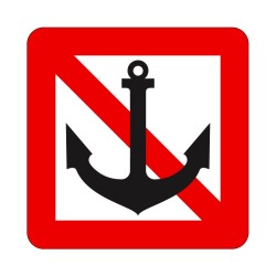 Panneau fluvial A6 - Interdiction d'ancrer et de laisser traîner les ancres, câbles ou chaînes