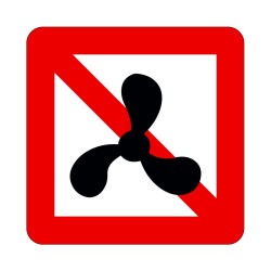 Panneau fluvial A12 - Navigation interdite aux bateaux motorisés