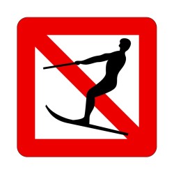 Panneau fluvial A14 - Pratique du ski nautique interdite