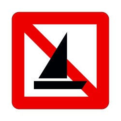Panneau fluvial A15 - Navigation interdite aux bateaux à voile