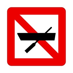 Panneau fluvial A16 - Navigation interdite aux bateaux qui ne sont ni motorisés ni à voile