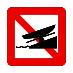 Panneau fluvial A19 - Interdiction de mettre des embarcations à l'eau ou de les en retirer