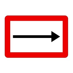 Panneau fluvial B1- Obligation de suivre la direction indiquée par la flèche