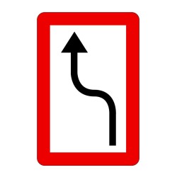 Panneau fluvial B2a - Obligation de se diriger vers le côté du chenal situé à bâbord