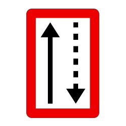 Panneau fluvial B3a - Obligation de tenir le côté du chenal situé à bâbord