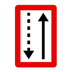 Panneau fluvial B3b - Obligation de tenir le côté du chenal situé à tribord