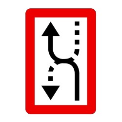 Panneau fluvial B4a - Obligation de croiser le chenal vers bâbord