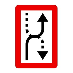 Panneau fluvial B4b - Obligation de croiser le chenal vers tribord