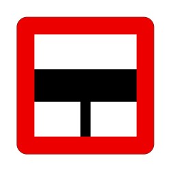 Panneau fluvial B9a - Obligation de s'assurer avant de s'engager sur la voie principale