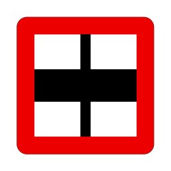 Panneau fluvial B9a - Obligation de s'assurer avant de traverser la voie principale