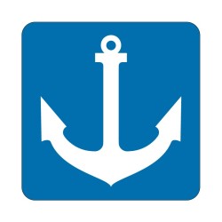 Panneau fluvial E6 - Autorisation d'ancrer et de laisser traîner les ancres, câbles ou chaînes