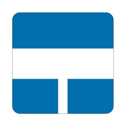 Panneau fluvial E10b - voie affluente de la voie rencontrée - fin de voie