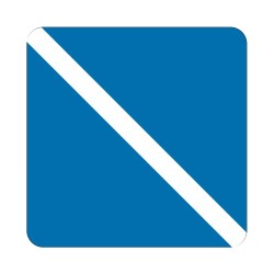 Panneau fluvial E11 - Fin d'une interdiction ou d'une obligation valable pour un seul sens de navigation