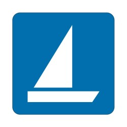 Panneau fluvial E18 - Navigation autorisée pour les bateaux à voile