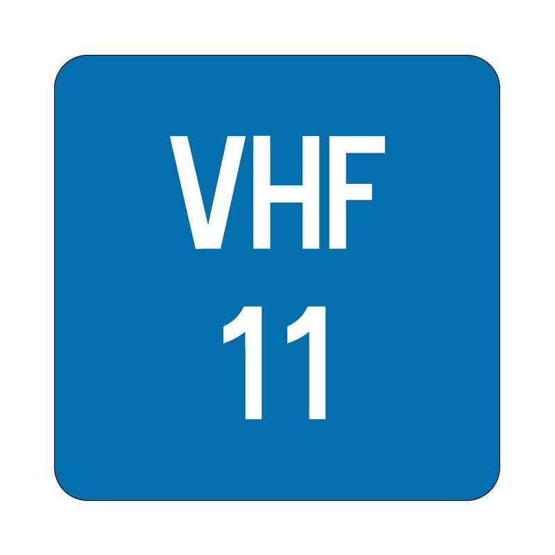 Panneau fluvial E23 - Radiotéléphonie sur la voie indiquée chiffré Panneau fluvial E23 - Radiotéléphonie sur la voie indiquée chiffré