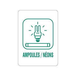 Panneau déchèterie ampoules et néons en adhésif, alu Dibond et PVC