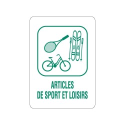 Panneau déchèterie sport et loisirs en adhésif, alu Dibond et PVC
