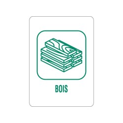 Panneau déchèterie bois en adhésif, alu Dibond et PVC