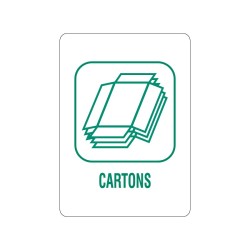 Panneau déchèterie cartons  à plat en adhésif, alu Dibond et PVC