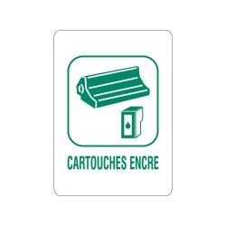 Panneau déchèterie cartouches encre en adhésif, alu Dibond et PVC