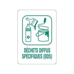 Panneau déchèterie déchets diffus spécifiques (DDS) en adhésif, alu Dibond et PVC